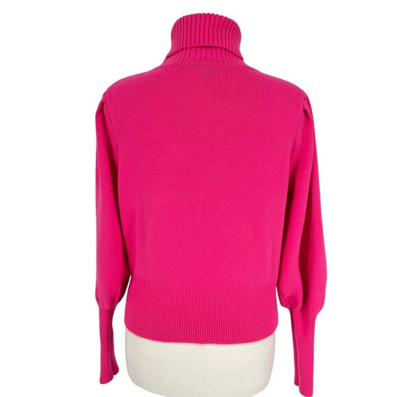 French Connection Puff Sleeve Turtleneck Sweater Pink Size Small - Picture 6 of 11